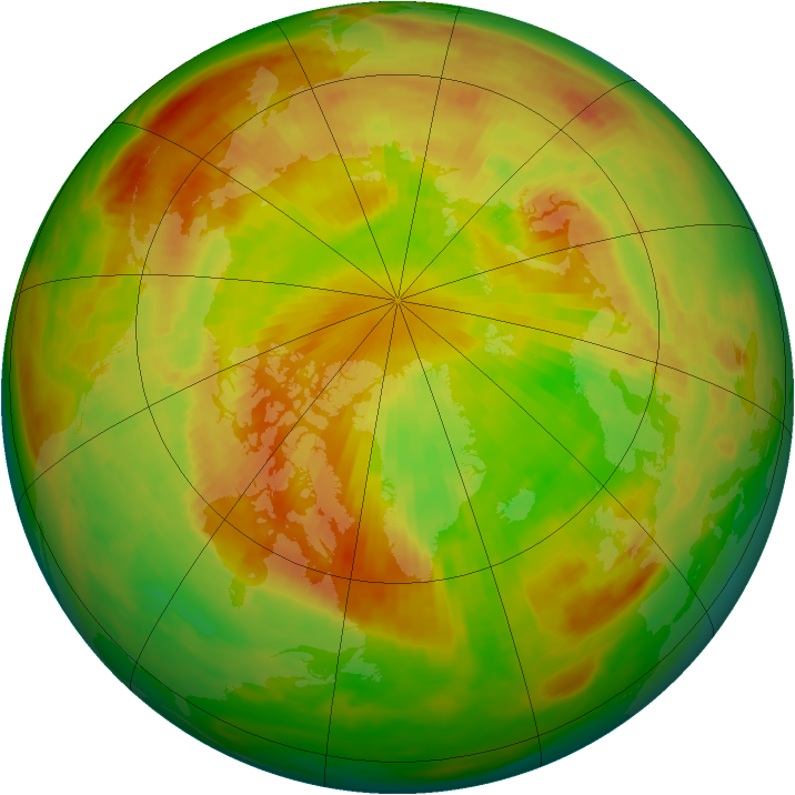 Arctic ozone map for 24 May 1987